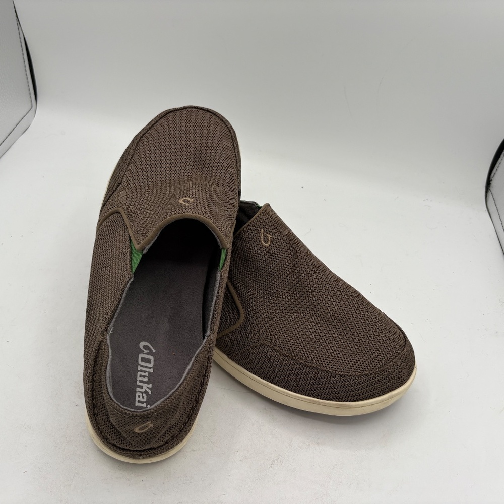 Olukai Nohea Mesh Sneakers Men's 10.5 Gray Slip-On Loafers Collapsible Heel - Picture 10 of 12
